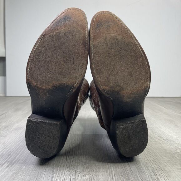 Lucchese Boots Brown Leather Western Cowboy Rodeo Mens Size 9.5 2E Wide W - Picture 13 of 14